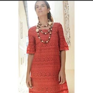 Anthropologie Moulinette Soeurs Lace Pink Dress